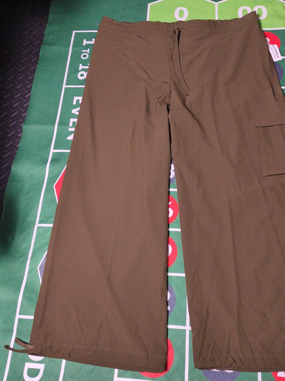 Old Navy Olive Cargo Pants Women's XL Green Utility Wide Leg Stretch Waist